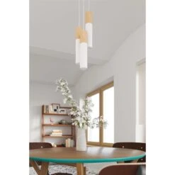 Sollux Hanglamp Pablo - 3 Lichts - 20 X100 Cm - Wit - Hout -Leen Bakker 1000053877 0103