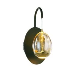 Highlight Wandlamp Golden - 1 Lichts - 16 X27 Cm - Amber Zwart