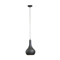 Hanglamp Industrieel Kegel Aya 1-lichts Zwart Bruin 25x25x150 Cm Metaal -Leen Bakker 1000054417 0102