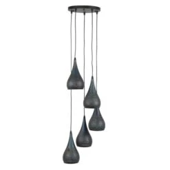 Hanglamp Industrieel Getrapt Aya 5-lichts Zwart Bruin 35x35x150 Cm Metaal 6 Hanglamp Industrieel Getrapt Aya 5-lichts Zwart Bruin 35x35x150 Cm Metaal -Leen Bakker 1000054423 0102