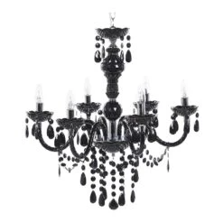 Beliani Hanglamp KALANG L - Zwart Synthetisch Materiaal