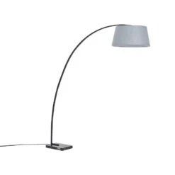 Beliani Staande Lamp BENUE - Grijs Metaal, Marmer