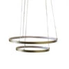 Ring Hanglamp Elaine Metaal Goud 2 Cirkels - 50x50x150 Cm - Metaal - Goudkleurig