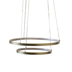 Ring Hanglamp Elaine Metaal Goud 2 Cirkels - 50x50x150 Cm - Metaal - Goudkleurig