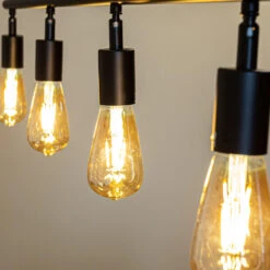 Industriële Hanglamp Glenn 4-lichts Zwart Metaal - 6x102x12 Cm - Metaal - Zwart -Leen Bakker 1000056589 0103