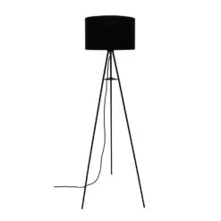 Industriële Staande Lamp Royan Zwart - 148x50x148 Cm - Metaal - Zwart
