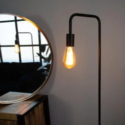 Industriële Vloerlamp Cali U-vormige Buis - 150x18x150 Cm - Metaal - Zwart -Leen Bakker 1000056611 0102