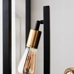 Industriële Vloerlamp Otis Zwart Goud - 130x24x130 Cm - Metaal - Zwart -Leen Bakker 1000056614 0103