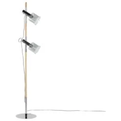 Beliani Staande Lamp OWENS - Lichte Houtkleur Eikenhout