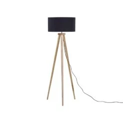 Beliani Staande Lamp NITRA - Zwart Eikenhout