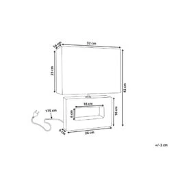 Beliani Bedlamp ONYX - Grijs Porselein 6 Beliani Bedlamp ONYX - Grijs Porselein -Leen Bakker 1000056994 0102