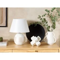 Beliani Tafellamp SADO - Wit Keramiek -Leen Bakker 1000057002 0103