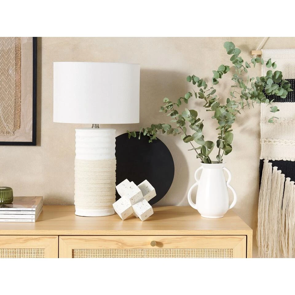 Beliani Tafellamp NAVIA - Wit Porselein 4 Beliani Tafellamp NAVIA - Wit Porselein - Afbeelding 4