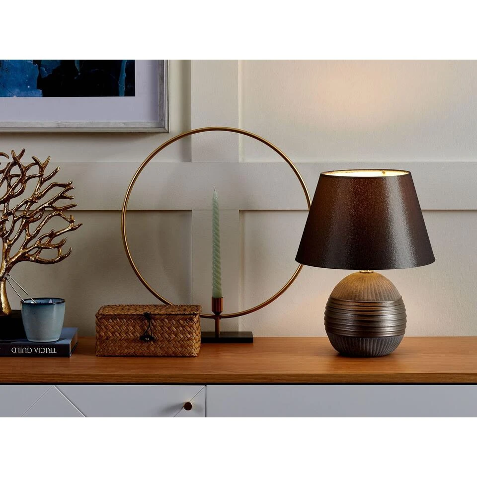 Beliani Tafellamp SADO - Grijs Porselein 2 Beliani Tafellamp SADO - Grijs Porselein - Afbeelding 2