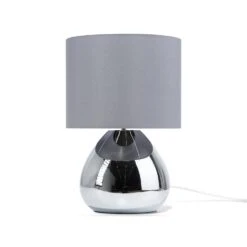 Beliani Tafellamp RONAVA - Grijs Metaal