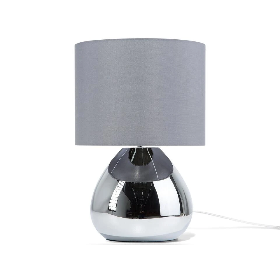 Beliani Tafellamp RONAVA - Grijs Metaal 1 Beliani Tafellamp RONAVA - Grijs Metaal