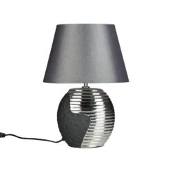 Beliani Tafellamp ESLA - Zwart Porselein