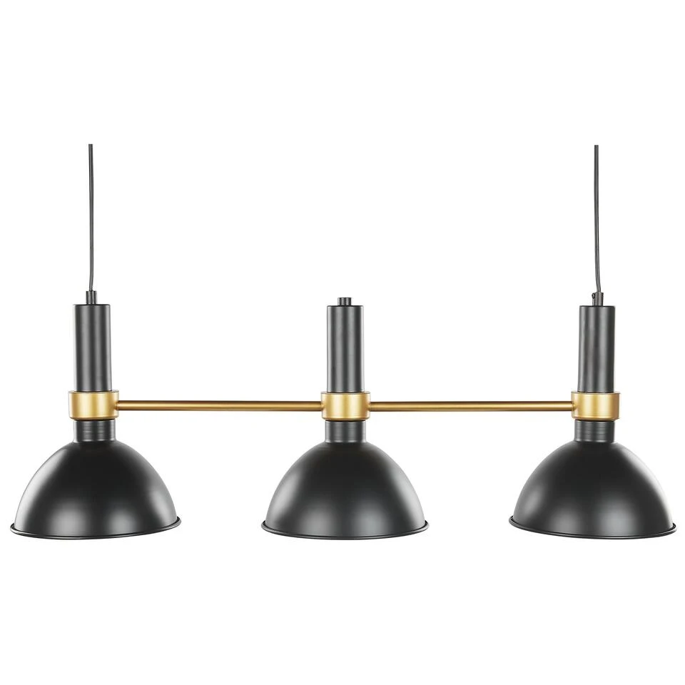 Beliani Hanglamp BELES - Zwart Metaal 1 Beliani Hanglamp BELES - Zwart Metaal