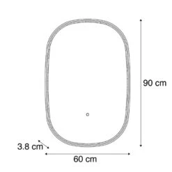 QAZQA Professional Badkamerspiegel Goud Incl. LED Met Touch Dimmer Ovaal - Miral -Leen Bakker 1000061078 0102