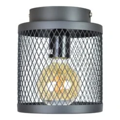 Plafondlamp Fence Ø18cm. Vintage Black