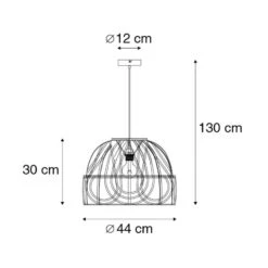 QAZQA Oosterse Hanglamp Rotan 44 Cm - Michelle 6 QAZQA Oosterse Hanglamp Rotan 44 Cm - Michelle -Leen Bakker 1000061832 0102