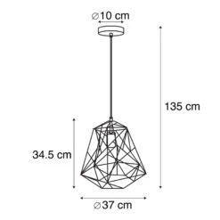 QAZQA IndustriÃ«le Hanglamp Goud - Framework Basic -Leen Bakker 1000061845 0102