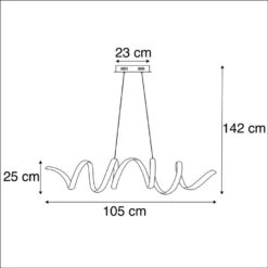 QAZQA Design Hanglamp Zwart Dimbaar Incl. LED Groot - Twisted 6 QAZQA Design Hanglamp Zwart Dimbaar Incl. LED Groot - Twisted -Leen Bakker 1000061848 0102