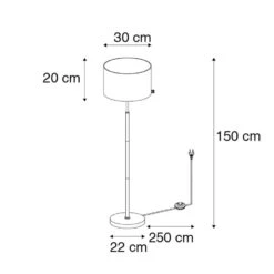 QAZQA Moderne Vloerlamp Zwart Met Goud - VT 1 -Leen Bakker 1000061856 0102