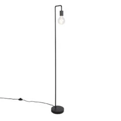 QAZQA Moderne Zwarte Vloerlamp - Facil