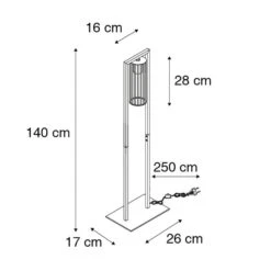 QAZQA Moderne Vloerlamp Zwart - Balenco Wazo -Leen Bakker 1000061872 0102