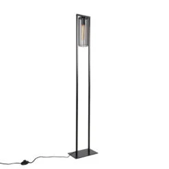 QAZQA Moderne Vloerlamp Zwart - Balenco Wazo