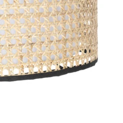 QAZQA Landelijke Vloerlamp Zwart Met Rotan Kap - Kata 7 QAZQA Landelijke Vloerlamp Zwart Met Rotan Kap - Kata -Leen Bakker 1000061883 0103