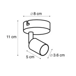 QAZQA Moderne Spot Zwart Kantelbaar - Jeany 1 -Leen Bakker 1000061917 0102