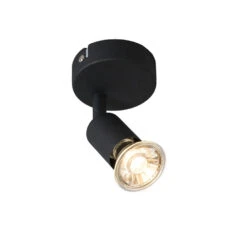 QAZQA Moderne Spot Zwart Kantelbaar - Jeany 1