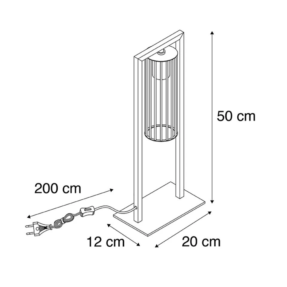 QAZQA Moderne Tafellamp Zwart - Balenco Wazo 3 QAZQA Moderne Tafellamp Zwart - Balenco Wazo - Afbeelding 3
