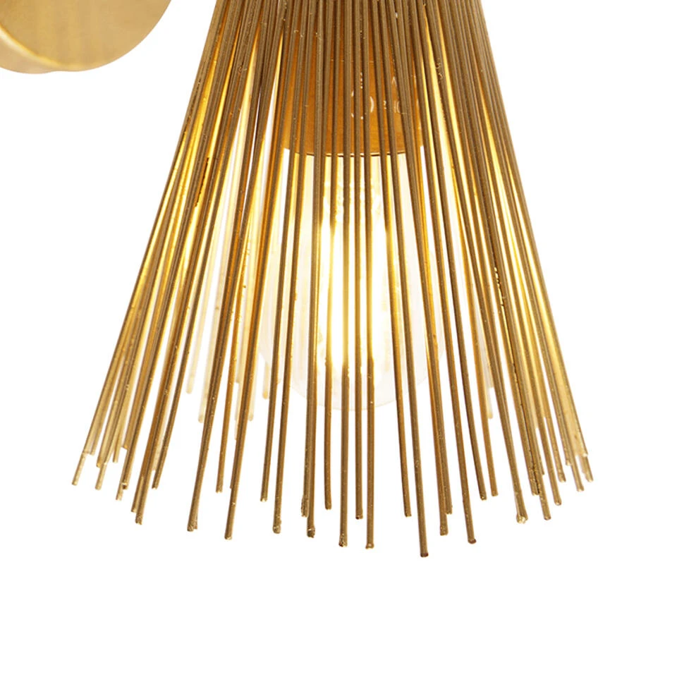 QAZQA Art Deco Wandlamp Goud 2-lichts - Broom 4 QAZQA Art Deco Wandlamp Goud 2-lichts - Broom - Afbeelding 4