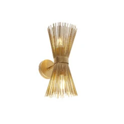 QAZQA Art Deco Wandlamp Goud 2-lichts - Broom