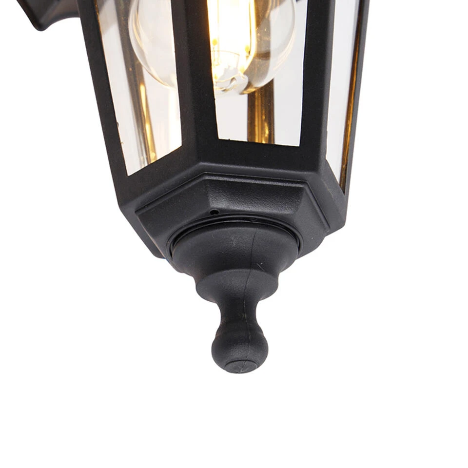 QAZQA Klassieke Buitenwandlamp Zwart IP44 - New Haven 4 QAZQA Klassieke Buitenwandlamp Zwart IP44 - New Haven - Afbeelding 4