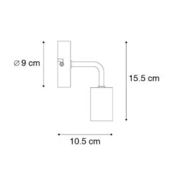 QAZQA Moderne Wandlamp Zwart 15,5 Cm - Facile 6 QAZQA Moderne Wandlamp Zwart 15,5 Cm - Facile -Leen Bakker 1000061945 0102