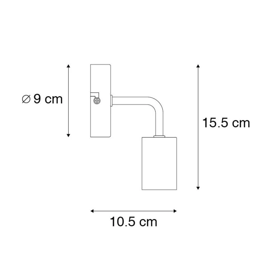QAZQA Moderne Wandlamp Zwart 15,5 Cm - Facile 3 QAZQA Moderne Wandlamp Zwart 15,5 Cm - Facile - Afbeelding 3