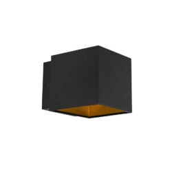QAZQA Design Wandlamp Zwart/goud Incl. LED - Caja