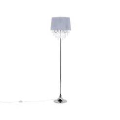 Beliani Staande Lamp EVANS - Zilver Metaal