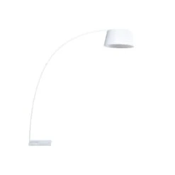 Beliani Staande Lamp BENUE - Wit Metaal, Marmer