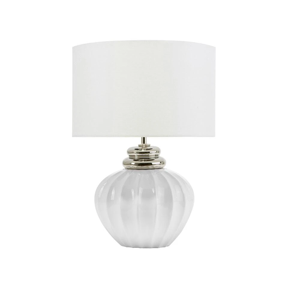 Beliani Tafellamp NERIS - Zilver Keramiek 1 Beliani Tafellamp NERIS - Zilver Keramiek