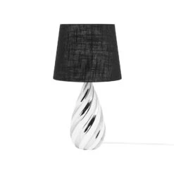 Beliani Tafellamp VISELA - Zilver Keramiek