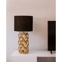 Beliani Tafellamp SELJA - Zwart Keramiek -Leen Bakker 1000063829 0103