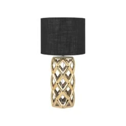 Beliani Tafellamp SELJA - Zwart Keramiek