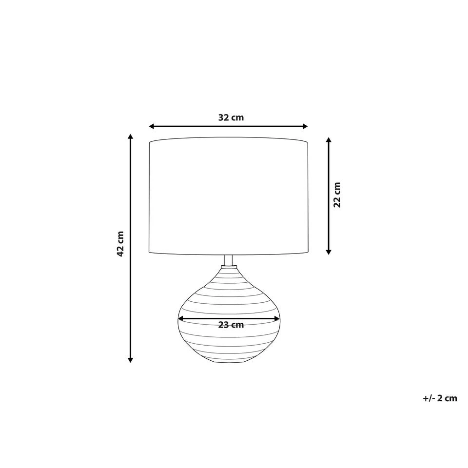 Beliani Tafellamp KUBAN - Zilver Keramiek 3 Beliani Tafellamp KUBAN - Zilver Keramiek - Afbeelding 3