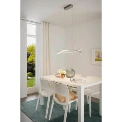 EGLO Nevado Hanglamp - LED - 90 cm - Chroom/Wit -Leen Bakker 1000065251 0104