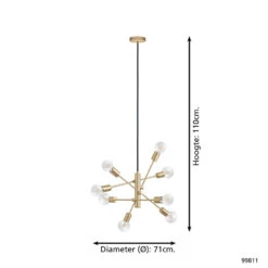 EGLO Gradoli 1 Hanglamp - E27 - Ø 71 cm - Goud -Leen Bakker 1000065260 0103